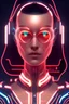 Placeholder: cyberpunk, head, women, portrai, tron