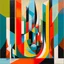 Placeholder: Abstract surrealist painting, geometric eulogies, by Arthur Secunda