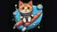 Placeholder: super duper angry kitten riding a rocket to space