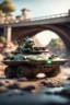 Placeholder: pen outline, gremlin alien badger sheriff drifting with tanks under the bridge rui ,bokeh like f/0.8, tilt-shift lens 8k, high detail, smooth render, down-light, unreal engine, prize winning