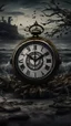 Placeholder: An old clock in the ocean background of black vein, human veins, mixing together a lot of them, like a forest, big and small veins a lot of them, an antique clock