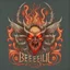 Placeholder: "Craft a compelling and infernal logo for 'Beelzebub,' channeling the essence of this demonic entity. Infuse the design with dark and sinister aesthetics, incorporating devilish symbolism, intricate details, and an overall malevolent atmosphere. Utilize a color palette that conveys the fiery depths of hell, and employ typography that exudes a sense of demonic authority. The logo should evoke fear and fascination, capturing the legendary and malefic nature of Beelzebub."