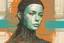 Placeholder: An image capturing the silhouette of an artificial intelligence in human form set against the backdrop of an abstract mass of circuitry. The face should be detailed but without gender and the AI in human form should look friendly. Create contrast using the colors turquoise, and orange. Also use the color: #5E8AC3. Incorporate elements of soviet brutalism and neo-tokyo aesthetics.