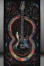 Placeholder: a symphonic flow of shining music turning into a guitar of light :: dark background , guitar neons, of colorful light