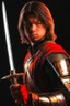 Placeholder: young european brown hair adult royal guard swordsman with rapier