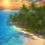 Placeholder: 9. Generate an image of a sun-soaked beach with palm trees and crystal-clear water