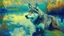 Placeholder: a wolf in monet style