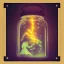 Placeholder: glowing fireflies and pixies in a lantern, many ghostly lights inside a belljar, fairy lights, polaroid, symmetry, bioluminescence, luminescent glow, moody, tender, photorealistic, octane render, golden hour,MTG,digital painting,by Anna Dittmann