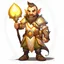 Placeholder: DnD, Halfling, Male,Young, Cleric, Epic green Armor, Beard, black undercut Iro hair,big epic short hammer Weapon in hand