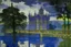 Placeholder: A violet castle in a thunderstorm near an acid pool designed in Indian Gond art painted by Claude Monet