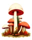 Placeholder: A vector illustration of a Renaissance mushroom garden, with clean lines and a white background