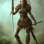 Placeholder: fantasy marigold flower warrior girl norse