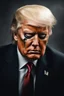 Placeholder: Portrait of Donald trump, half skeleton and half human