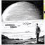 Placeholder: a alone man. pen and ink, birds eye view, illustrated by hergé, Background space and earth