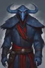 Placeholder: blue dragonborn sorcerer with red eyes