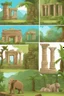 Placeholder: tropical jungle and animals ancient ruins