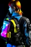 Placeholder: back pack, transparent, sci fi, punk, color, neon