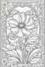 Placeholder: cosmos flower picture coloring page with decorative border around edges