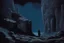 Placeholder: night, rocks, cliff, 2000's gothic horror movies influence, otto pippel impressionism paintings