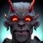 Placeholder: evil ork, devil, brutal face, tron, head, glow eyes, 8k, finely detailed, dark light, photo realistic, cyberpunk