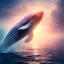 Placeholder: Nature, whale, on color lights, night, unreal 5, octane render, cinema4d, redshift render, hyper realistic, cenematic, vibrancy, synthwave, retouch, centered, dynamic lighting, dramatic lighting, 4k, highly detailed, attractive beautiful, realistic, virtual reality, epic composition, holographic,