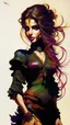 Placeholder: highly detailed, full body oil painting, petite, shyly smiling, woman of Spanish and Lebanese heritage with long dark hair in a single braid, sharply defined angular facial features, anatomic perfection, by Andrea Kowch> <Yoji Shinkawa><Arthur Rackham> <Jean-Giraud Moebius, saturated vibrant natural color tones, precisely drawn and inked, 8k resolution