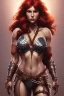 Placeholder: The Red Sonja intricate elegant, highly detailed, digital painting, artstation, concept art, smooth, sharp focus, illustration, art by artgerm and greg rutkowski and alphonse mucha, heavily influenced by frank frazetta and boris vallejo