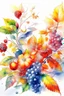 Placeholder: watercolor, photorealism, realistic flowers, leaves and berries, sunny, gloss, white background, pixel art, high detail, delicate sensuality, realistic, high quality, artwork, glitter, hyperdetalization, professional, filigree, transparent, delicate pastel tones, backlight, high detail, gradient texture