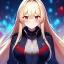 Placeholder: Clear focus, 8k, high quality, detailed, beautiful lighting, girl, vibrant colors, golden long hair, vibrant red eyes, it's cold, jacket,