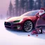 Placeholder: Santa driving his red Tesla convertible car, character design by cory loftis, fenghua zhong, ryohei hase, ismail inceoglu and ruan jia. unreal engine 5, artistic lighting, highly detailed, photorealistic, fantasy