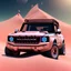 Placeholder: 3d car, Pink Bronco, with black wheels, in the dessert sand, dunes in background, art photography, soft focus, intricate, highly detailed, artstation, sharp focus, cinematic spot light, illustration, art by artgerm, ultrarealistic UHD face, 85mm, Canon, bokeh, blue background, stunning