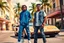 Placeholder: A vibrant, cinematic “Grand Theft Auto: Vice City”-style poster set in a pastel-colored Miami street with Art Deco buildings, tall palm trees, and warm sunlight. Two stylish men stand confidently in front of a vintage Lamborghini Countach. One man wears a blue Adidas tracksuit with white sneakers, hands in pockets, sporting short dreadlocks and a casual relaxed expression. The other man wears a denim vest over a white T-shirt, dark jeans, a bandana, and gold accessories, giving a cool streetwear