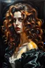 Placeholder: full body oil painting of a post apocalyptic, otherworldly vampire girl with highly detailed hair and facial features ,in the painting style of Gian Lorenzo Bernini and Johannes Vermeer, with a fine art aesthetic, highly detailed brushstrokes, realistic baroque style