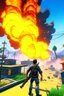 Placeholder: Fortnite and gta5,smoke and fire