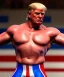 Placeholder: Realistic image of Donald trump wrestler, Mexican wrestling style, eye liner, red and blue breeches, glow us flag dress, suspenders, retro style, 80s, vibrant color, highly detailed, clean background, concept art, unreal engine 5, god rays, ray tracing, RTX, lumen lighting, ultra detail, volumetric lighting, 3d, finely drawn, high definition, high resolution.