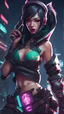 Placeholder: Akali from league of legends in cyberpunk