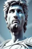 Placeholder: Ultra Realistic image, Roman sculpture, white marble material, Lionel Messi, sun radial crown, chisel style, waist up portrait, epic, celestial, cinematic lighting, God light, god rays, 4k resolution, smooth details, ornate details, soft lighting, unreal engine 5, marble background.