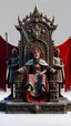 Placeholder: 3D rendering of kris kuksi throne. A king setting on the throne, two guards behind the throne