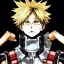 Placeholder: Detailed anime portrait of bakugo from my hero academia, gold hair and golden eyes, black suit, intricate details, full body portrait, keep head in frame, slight smile, black Japanese motif, concept art, highly detailed, digital painting, concept art, sharp focus, illustration, art by Yoji Shinkawa, WLOP and greg rutkowski and alphonse mucha and artgerm and yanjun Chen and Junji ito and Makoto Shinkai, HDR, octane render