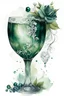 Placeholder: watercolor drawing of a dark green a crystal wine glass with white lace and emeralds and flowers, on a white background, Trending on Artstation, {creative commons}, fanart, AIart, {Woolitize}, by Charlie Bowater, Illustration, Color Grading, Filmic, Nikon D750, Brenizer Method, Side-View, Perspective, Depth of Field, Field of View, F/2.8, Lens Flare, Tonal Colors, 8K, Full-HD, ProPhoto RGB, Perfectionism, Rim Lighting, Natural Lighting, Soft Lighting, Accent Lighting, Diffraction Grading, With I