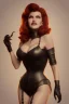 Placeholder: Rita Hayworth as evil queen in black leather, busty, cleavage, curvy, angry, stern look. character design by cory loftis, fenghua zhong, ryohei hase, ismail inceoglu and ruan jia. unreal engine 5, artistic lighting, highly detailed, photorealistic, fantasy