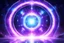 Placeholder: a magic futuristic light portal in the middle of a bright galaxy
