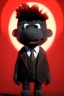 Placeholder: Waist up muppet Portrait, Kim Jong-un muppet doll, black suit, photo studio, red background, unreal engine 5, concept art, art station, god lights, ray tracing, RTX, lumen lighting, ultra detail, volumetric lighting, 3d.