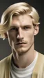 Placeholder: Model man using middle part haircut with blonde color hair