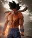 Placeholder: Goku, avatar style, fighting pose, muscular body, shirtless, volumetric details, hyper realism, unreal engine 5