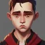 Placeholder: Portrait of a 9 year old wizard boy Nick Harris style