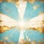 Placeholder: Hyper Realistic Sky-Blue, White & Golden Retro-&-Groovy-Grungy-Rustic-Background