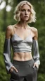 Placeholder: photography of a beautiful anorexic woman, silver satin spaghetti top, sports illustrated, blond short wavy bob haircut, pronounced sternum