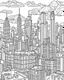 Placeholder: New York City far view coloring page, full body (((((white background))))), only use an outline., real style, line art, white color, clean line art, white background, Sketch style.