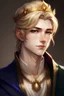 Placeholder: pangeran yang tampan dari kerajaan yang sangat mewah dengan rambut pirangnya